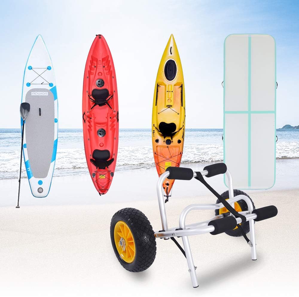 1.5MM Aluminum Alloy Canoeing Trailer Cart Silver W980