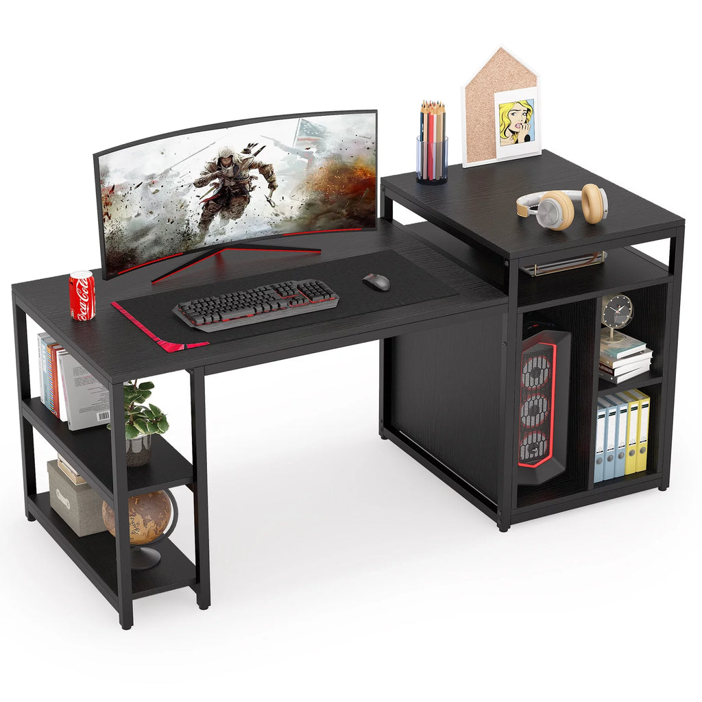 Extra Large Computer Desk with Storage Shelf and Cabinet N186520