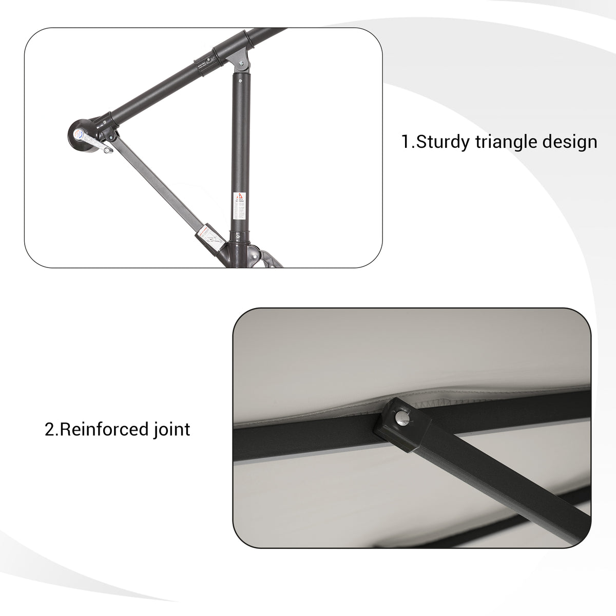 White Round Offset Patio Umbrella L142