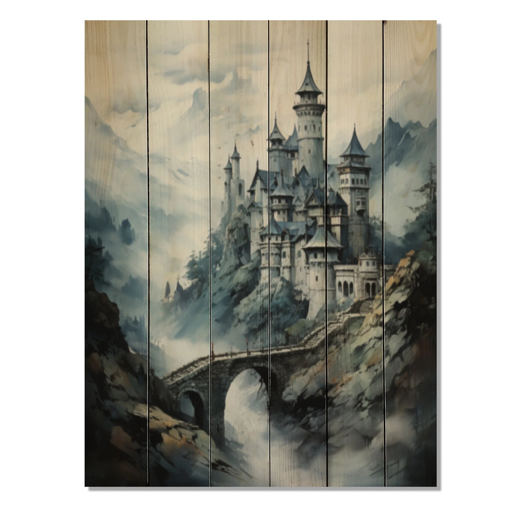Natural Pine Wood Cityscapes Print Q453