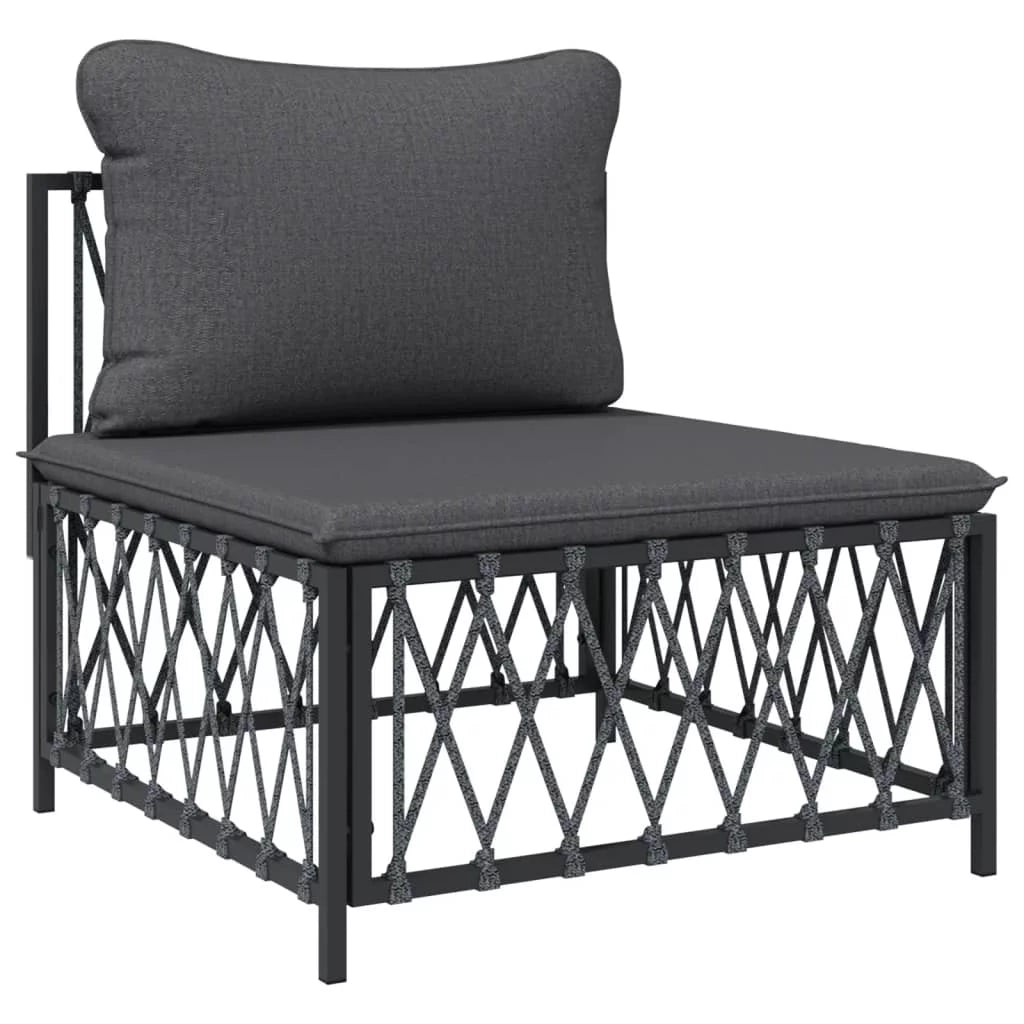 10 Piece Patio Set with Cushions Anthracite Steel P60158