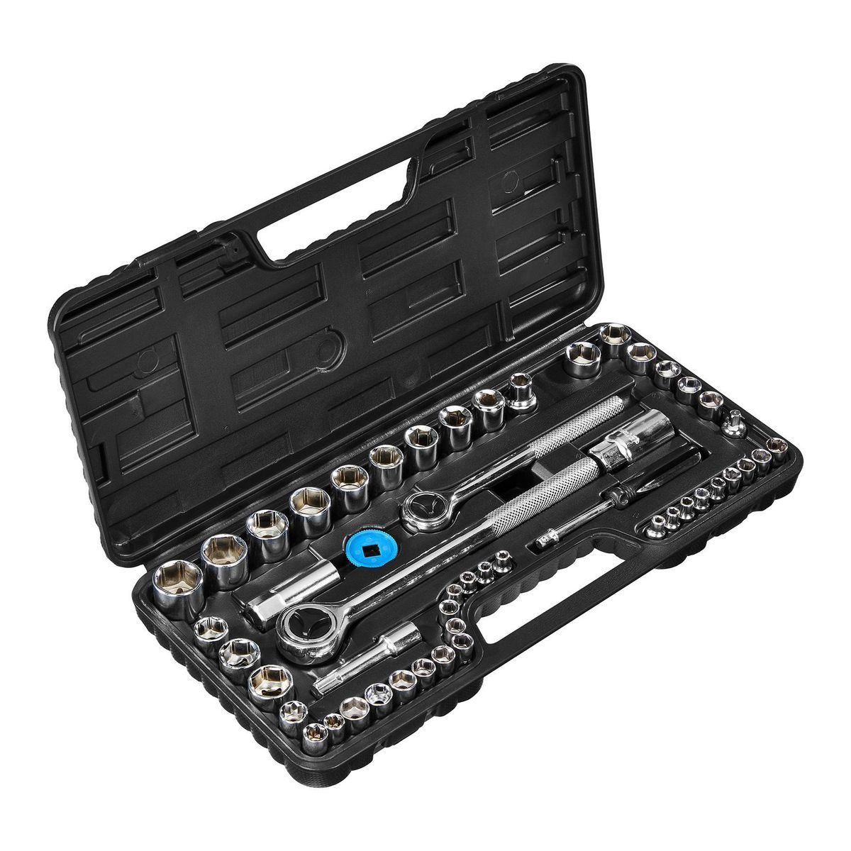 1/4 in., 3/8 in., 1/2 in. Drive SAE and Metric Socket Set, 51-Piece B2893