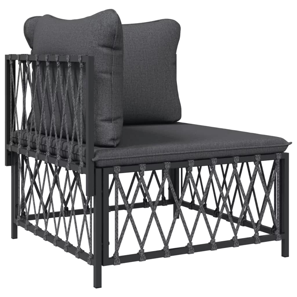 10 Piece Patio Set with Cushions Anthracite Steel P60158