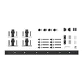 Black Solid Steel Mini Sliding Rolling Barn Door Hardware Kit M853