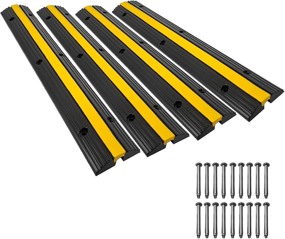 1 Channel Rubber Cable Protector Ramps 4 Pack R4358