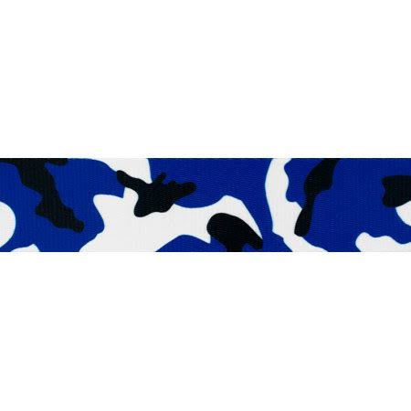 1 1/2 inch Royal Blue and White Camo Polyester Webbing V255