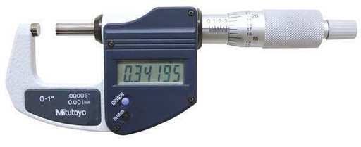 0 to 1/0 to 25.4mm Micrometer with Ratchet Stop and Case G89204